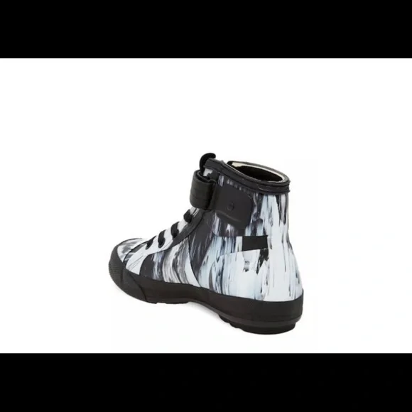 SOLD- HUNTER boots shoes High Top Nightfall black white sneakers - Picture 6 of 6